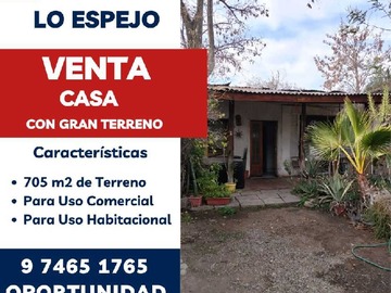 Casa en venta en Casa con amplio terreno en Lo Espejo (169234), Lo Espejo - 4 dormitorios, 2 baños