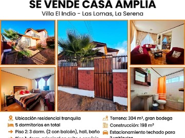 Casa en venta en las lomas, villa el Indio, La Serena - 5 dormitorios, 3 baños