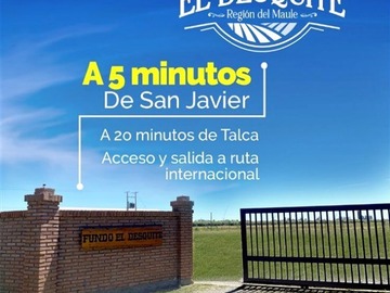 Parcela en venta en Fundo El Desquite, sector San Manuel, San Javier, San Javier de Loncomilla
