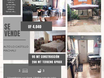 Casa en venta en Alto lo castillo, Machalí - 3 dormitorios, 3 baños