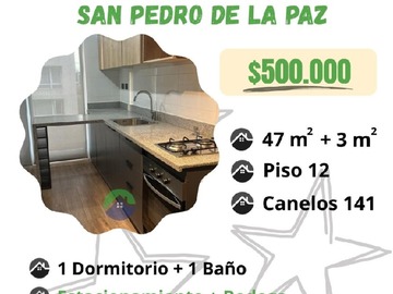 Departamento en arriendo mensual en Departamento 1 dormitorio los canelos, villa san pedro, San Pedro de la Paz - 1 dormitorio, 1 baño