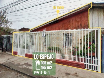 Casa en venta en Pasaje 17 Sur 3925, Lo Espejo, Región Metropolitana de Santiago 9120000, Chile, Lo Espejo - 4 dormitorios, 1 baño