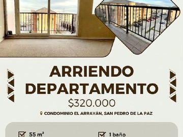 Departamento en arriendo mensual en Departamento 2 dormitorios, san pedro el arrayán, San Pedro de la Paz - 2 dormitorios, 1 baño