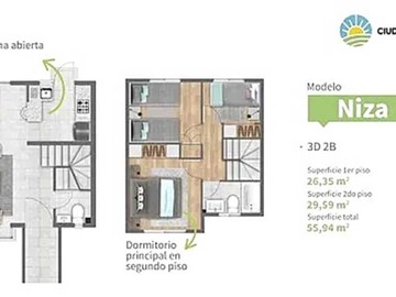 Casa en venta en Casa Ciudad del Sol Protectora Infancia (176441), Puente Alto - 3 dormitorios, 2 baños