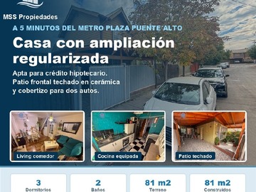 Casa en venta en Casa Lago Tranquilo 295, Puente Alto - 3 dormitorios, 2 baños