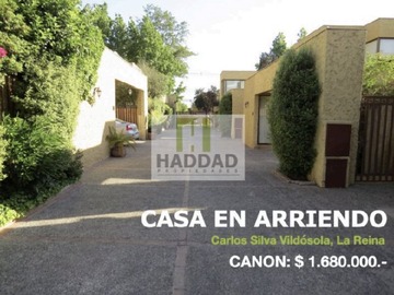 Casa en arriendo mensual en Carlos Silva Vildósola con Carlos Ossandón, La Reina - 4 dormitorios, 3 baños