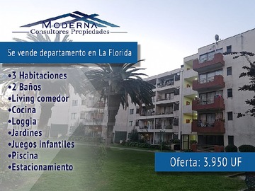 Departamento en venta en Garcia hurtado de mendoza #7620 depto 59b, La Florida - 3 dormitorios, 2 baños