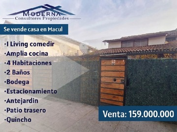 Casa en venta en Pasaje los abogados 4669#, Macul - 4 dormitorios, 2 baños