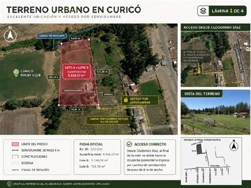 Terreno en venta en Terreno urbano ubicado en sector Orilla de Martínez, Curicó, Curicó