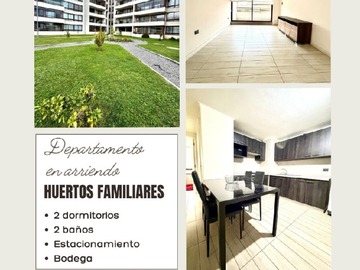 Departamento en arriendo mensual en Departamento 2 dormitorios los claveles huertos familiares, San Pedro de la Paz - 2 dormitorios, 2 baños