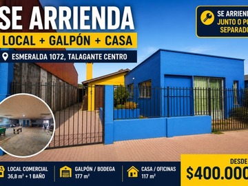 Local Comercial en arriendo mensual en ., Talagante - 4 dormitorios, 4 baños