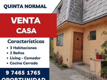 Casa en venta en Oportunidad Única para Inversión Inmobiliaria (165685), Quinta Normal - 3 dormitorios, 2 baños