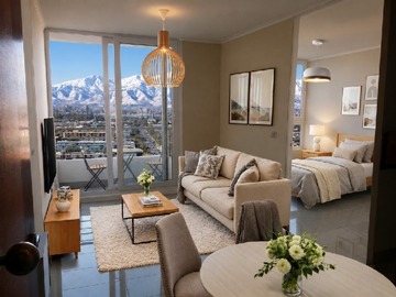 Departamento en venta en Comunidad metroparque, Ñuñoa - 2 dormitorios, 1 baño