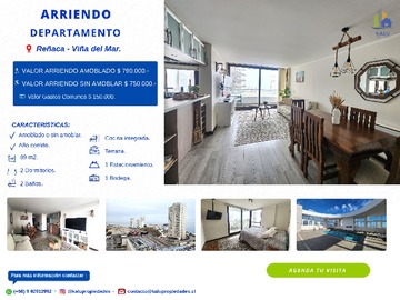 Departamento en arriendo mensual en Avenida Edmundo Eluchans 2066, Viña del Mar - 2 dormitorios, 2 baños