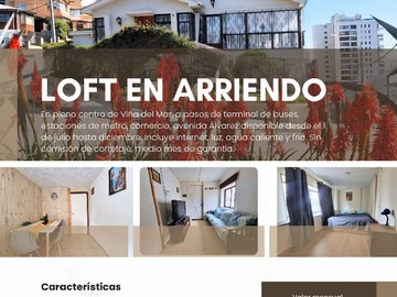 Loft en arriendo mensual en P Mackenna 1374, Viña del Mar - 1 dormitorio, 1 baño