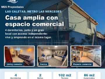 Casa en venta en Metro las mercedes, Puente Alto - 4 dormitorios, 2 baños