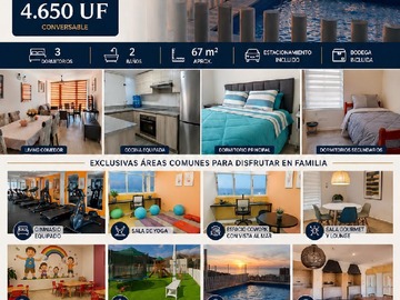 Departamento en venta en Antilhue, Antofagasta - 3 dormitorios, 2 baños