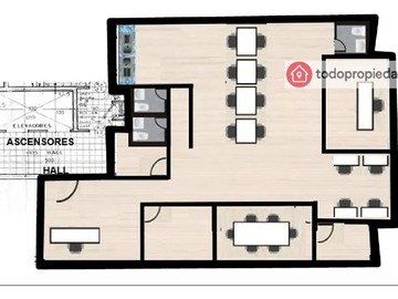 Oficina en arriendo mensual en Roger de Flor Metro Tobalaba / El Golf, Las Condes - 3 dormitorios, 3 baños