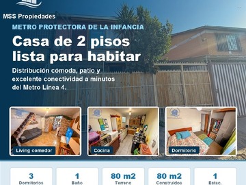 Casa en venta en Metro protectora de la infancia, Puente Alto - 3 dormitorios, 1 baño