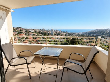 Departamento en arriendo mensual en Increible Vista Al Mar 2 D + 2 B 3 Piscinas y Quinchos - 2 dormitorios, 2 baños