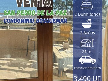 Departamento en venta en Departamento condominio bosque mar, Concepción - 2 dormitorios, 2 baños