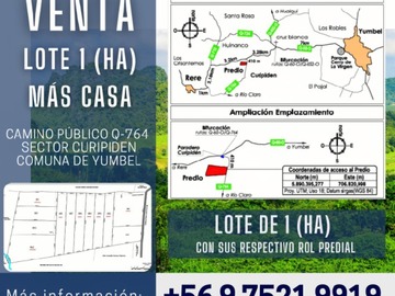 Terreno Agricola en venta en Venta de Lote 1 (Ha) Más Casa de Campo Sector Curipiden Yumbel