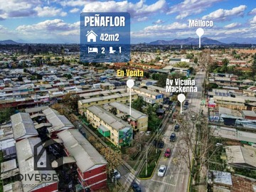 Departamento en venta en Avenida Vicuña Mackenna 1817, Peñaflor, Región Metropolitana de Santiago 9750000, Chile, Peñaflor - 2 dormitorios, 1 baño