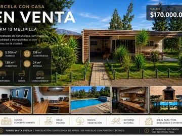 Parcela en venta en Kilometro 13 , melipilla, Melipilla - 7 dormitorios, 2 baños
