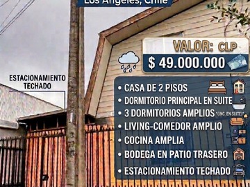 Casa en venta en Profesor Domingo Vera 637, Los Ángeles - 3 dormitorios, 2 baños
