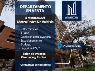Departamento en venta en Vendo Departamento a 4 Minutos del Metro. - 2 dormitorios, 1 baño