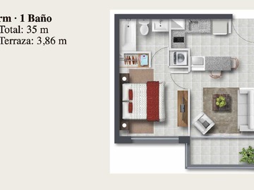 Departamento en venta en Ideal: Deptos en venta con tasa fija 3,3 % (142182), San Joaquín - 2 dormitorios, 1 baño