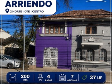 Oficina en arriendo mensual en Centro de talca, Talca - 7 dormitorios, 4 baños