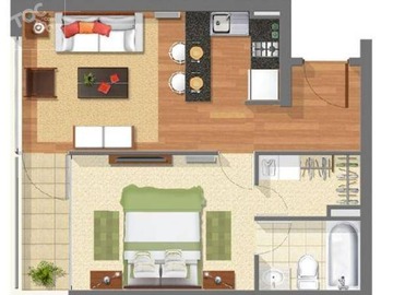 Departamento en venta en Padre Alonso Ovalle 840, Santiago, Santiago - 1 dormitorio, 1 baño