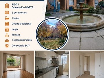 Departamento en arriendo mensual en Se Arrienda Departamento Marathon Macul - 2 dormitorios, 1 baño