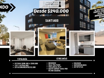 Departamento en arriendo mensual en Metro rondizzoni, Santiago - 1 dormitorio, 1 baño