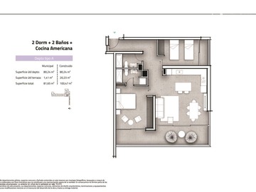 Departamento en venta en Avenida del Mar, La Serena - 2 dormitorios, 2 baños