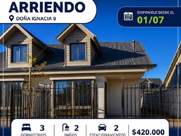 Casa en arriendo mensual en Dona ignacia 9, Talca - 3 dormitorios, 2 baños