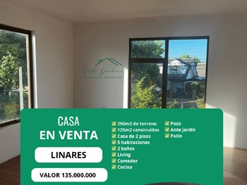 Casa en venta en Linares, Linares - 5 dormitorios, 2 baños