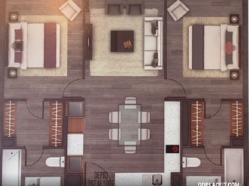 Departamento en arriendo mensual en Metro Los Dominicos, Las Condes - 2 dormitorios, 2 baños
