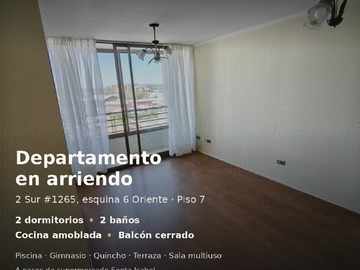 Departamento en arriendo mensual en Departamento en Arriendo en el Corazón de Talca - 2 dormitorios, 2 baños