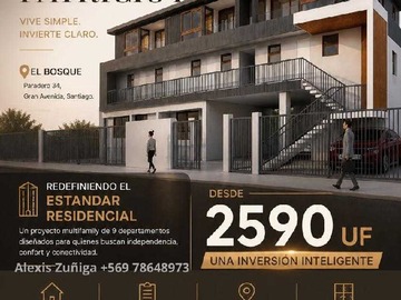 Departamento en venta en Deparatmentos paradero 34 1/2 gran avenida (171036), El Bosque - 2 dormitorios, 2 baños