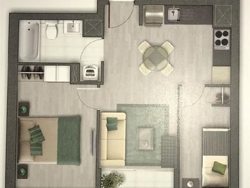 Departamento en arriendo mensual en Vicuña Mackenna/Av. Matta, Santiago - 1 dormitorio, 1 baño