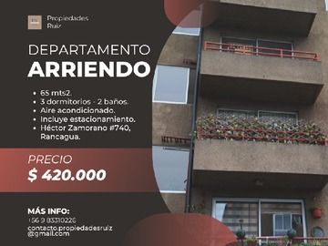 Arriendo Mensual / Departamento / Rancagua