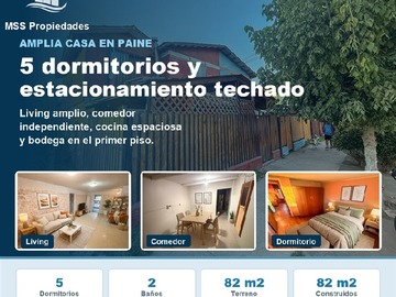 Casa en venta en Padre Mateo con calle O’Higgins, Paine - 5 dormitorios, 2 baños