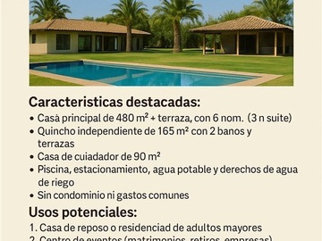 Parcela en venta en El Rosario - Parcelas 12 y 13, María Pinto - 6 dormitorios, 6 baños