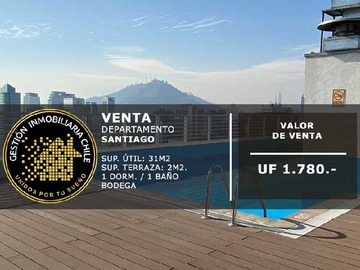 Departamento en venta en Amplio y Luminoso Hogar para Disfrutar (146746), Santiago - 1 dormitorio, 1 baño
