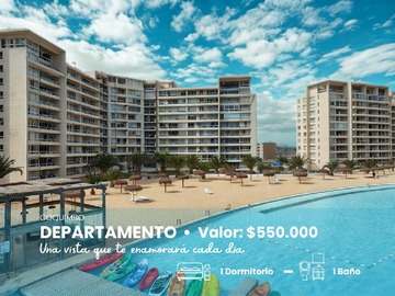 Departamento en arriendo mensual en Sector puertas del mar - laguna del mar, La Serena - 1 dormitorio, 1 baño