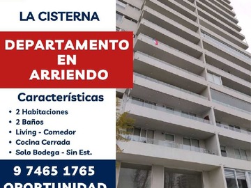 Departamento en arriendo mensual en Departamento en arriendo. ¡No lo dejes ir! (177260), La Cisterna - 2 dormitorios, 2 baños