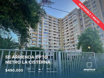 Departamento en arriendo mensual en Metro La Cisterna: 3hab+2b+Estacionamiento (157440), La Cisterna - 3 dormitorios, 2 baños