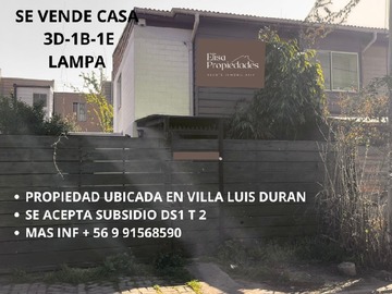 Casa en venta en Se vende casa de 3d-1b-1e en lampa, Lampa - 3 dormitorios, 1 baño